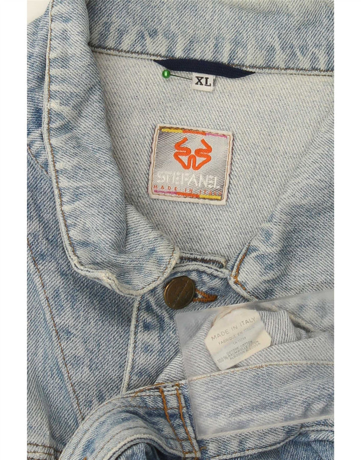 Stefanel Womens Denim Jacket UK 18 XL Blue Cotton