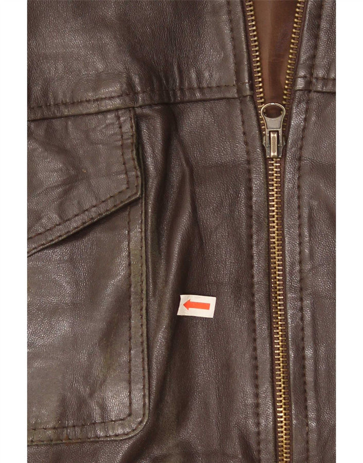 Vintage Mens Leather Jacket UK 42 XL Brown