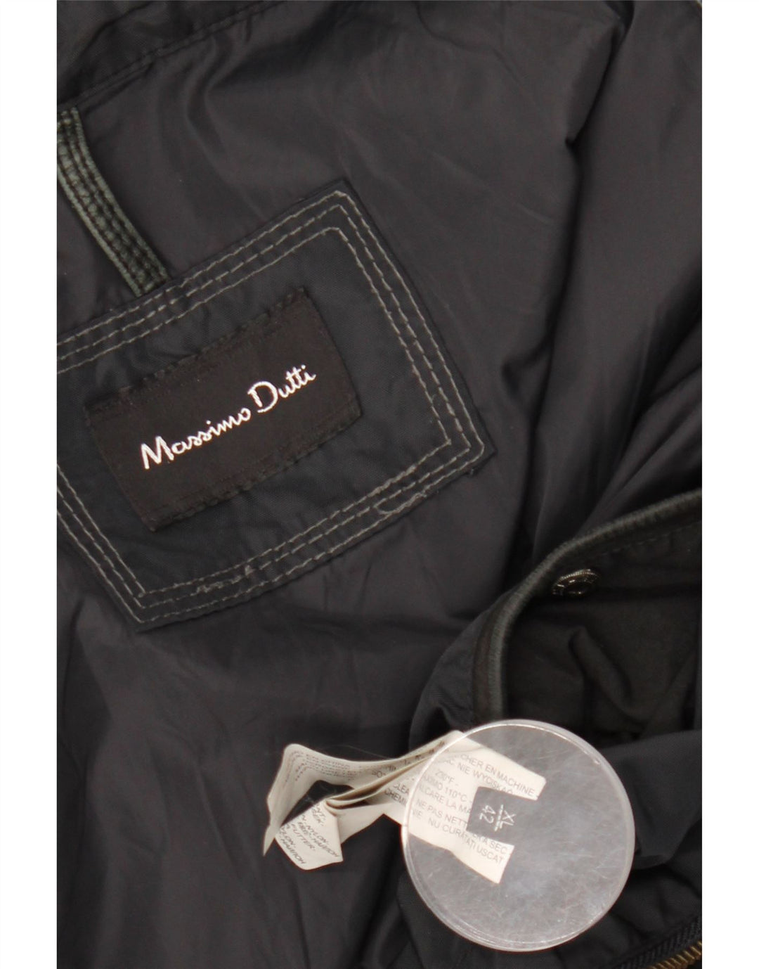 MASSIMO DUTTI Mens Utility Jacket UK 42 XL Black Nylon