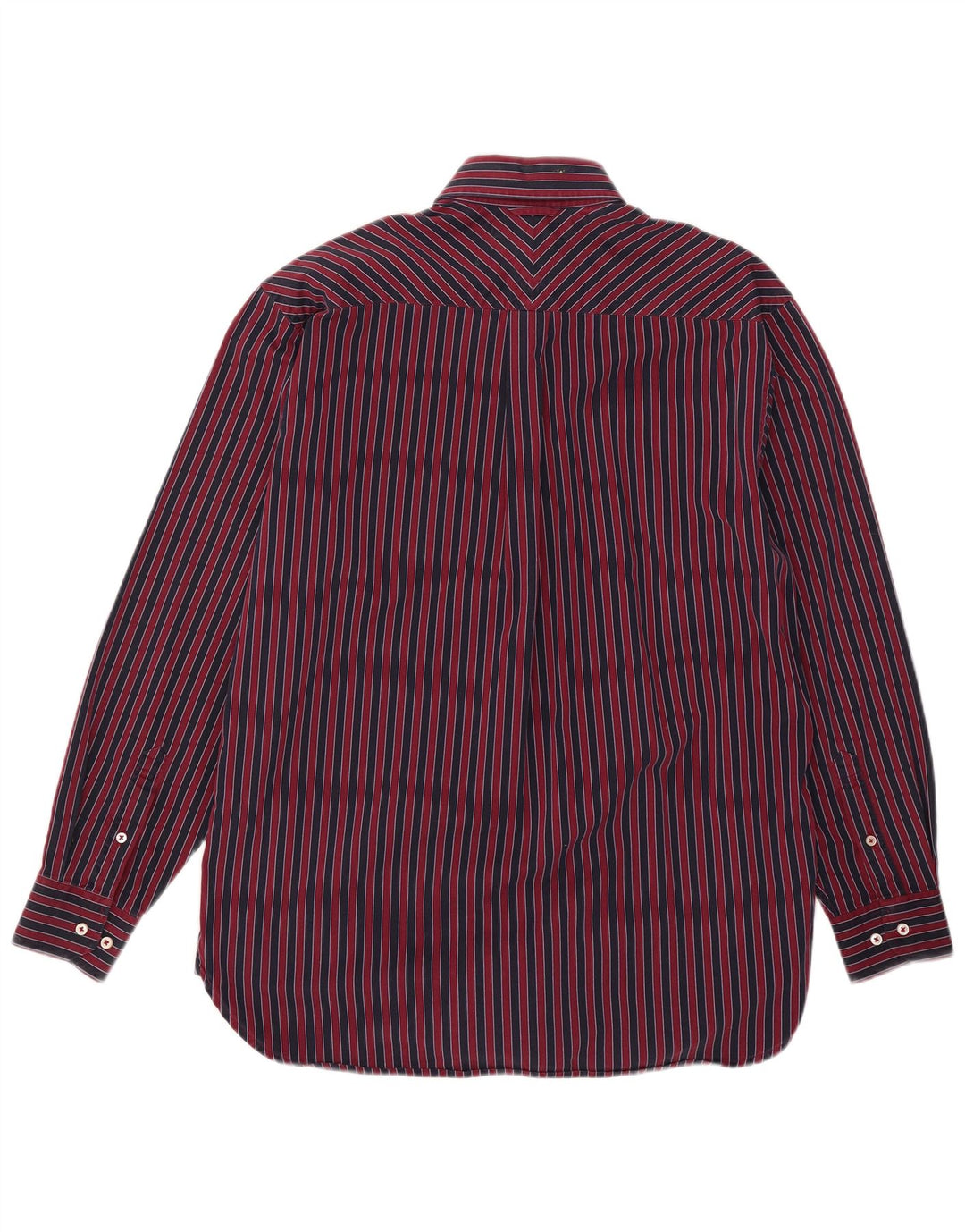 Tommy Hilfiger Mens Shirt Small Red Striped Cotton