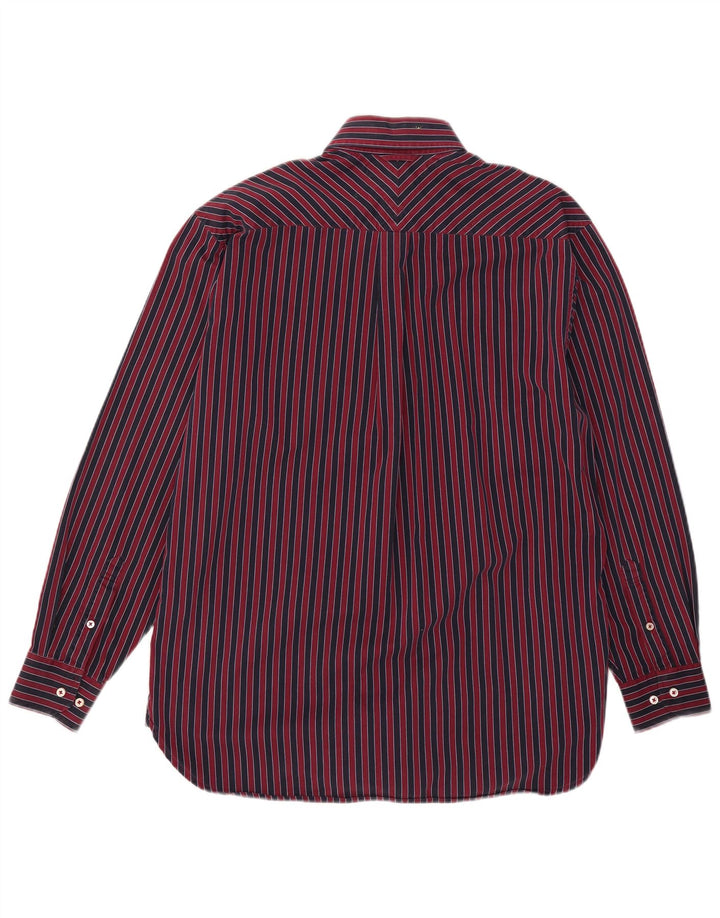 Tommy Hilfiger Mens Shirt Small Red Striped Cotton