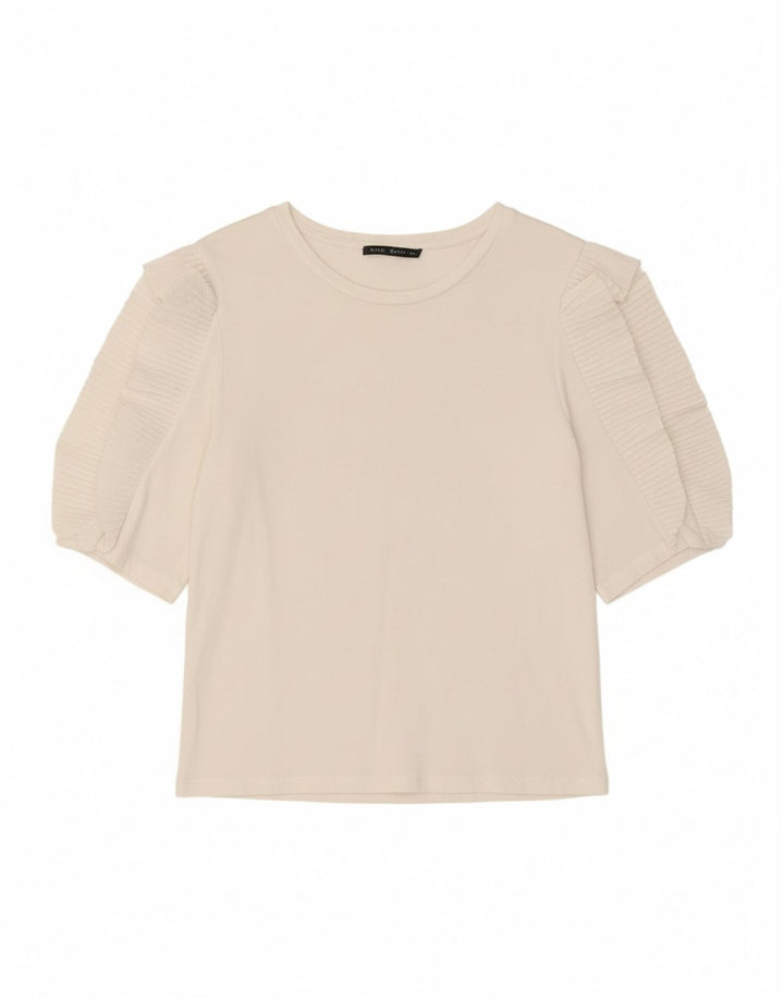 ZARA Womens Crop Blouse Top UK 10 Small White Vintage Zara and Second-Hand Zara from Messina Hembry 