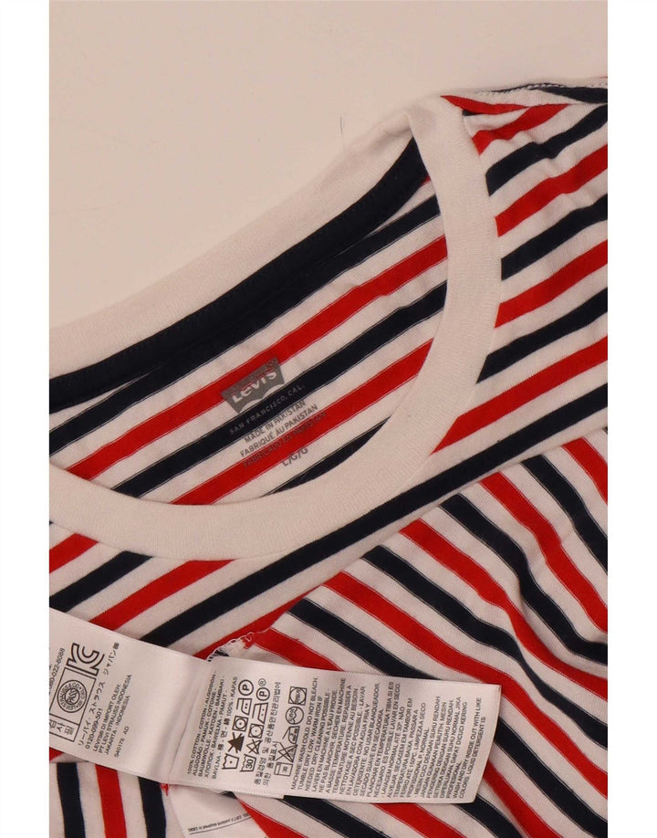 Levi's Mens T-Shirt Top Large Multicoloured Striped Cotton
