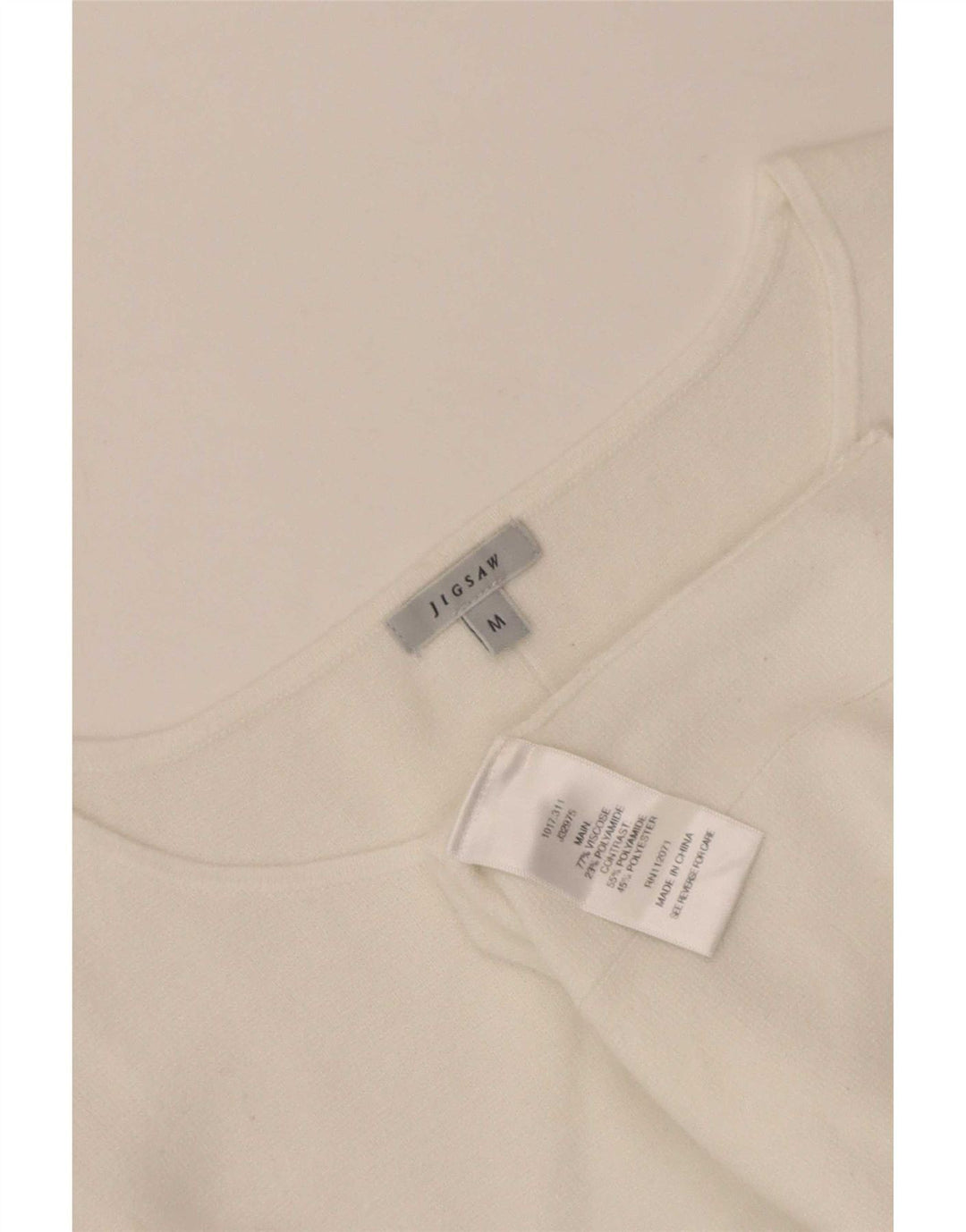 Jigsaw Womens Top Long Sleeve UK 12 Medium White Viscose