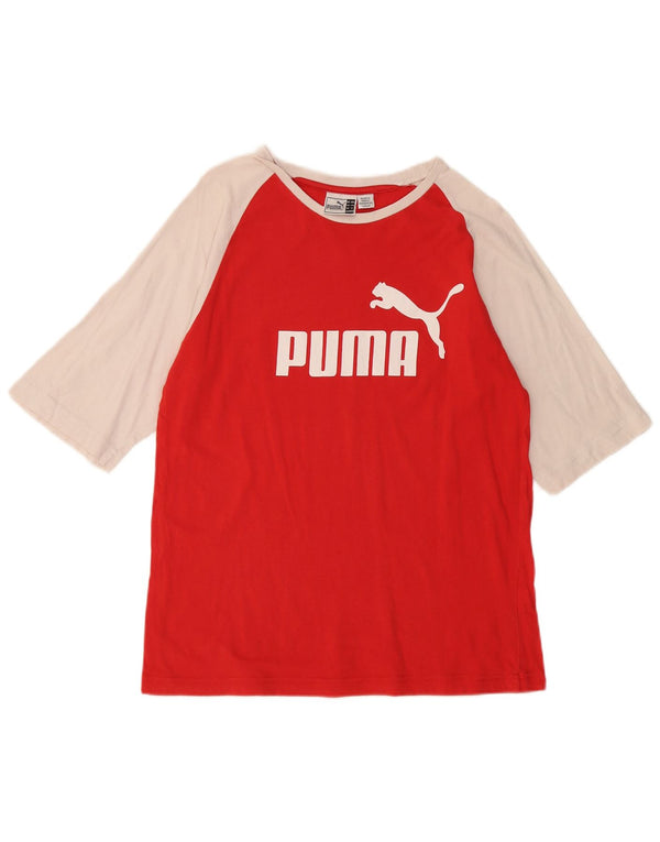 PUMA Boys Graphic T-Shirt Top 15-16 Years Red Colourblock