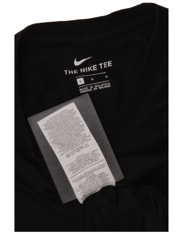 NIKE Mens T-Shirt Top Large Black Cotton