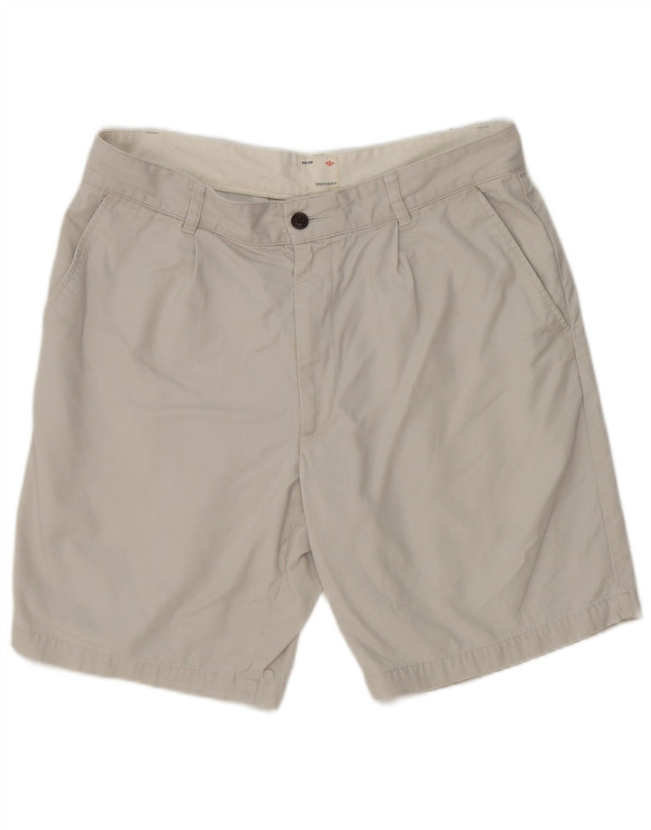 Dockers Mens Khakis Chino Shorts W34 Large Grey Cotton