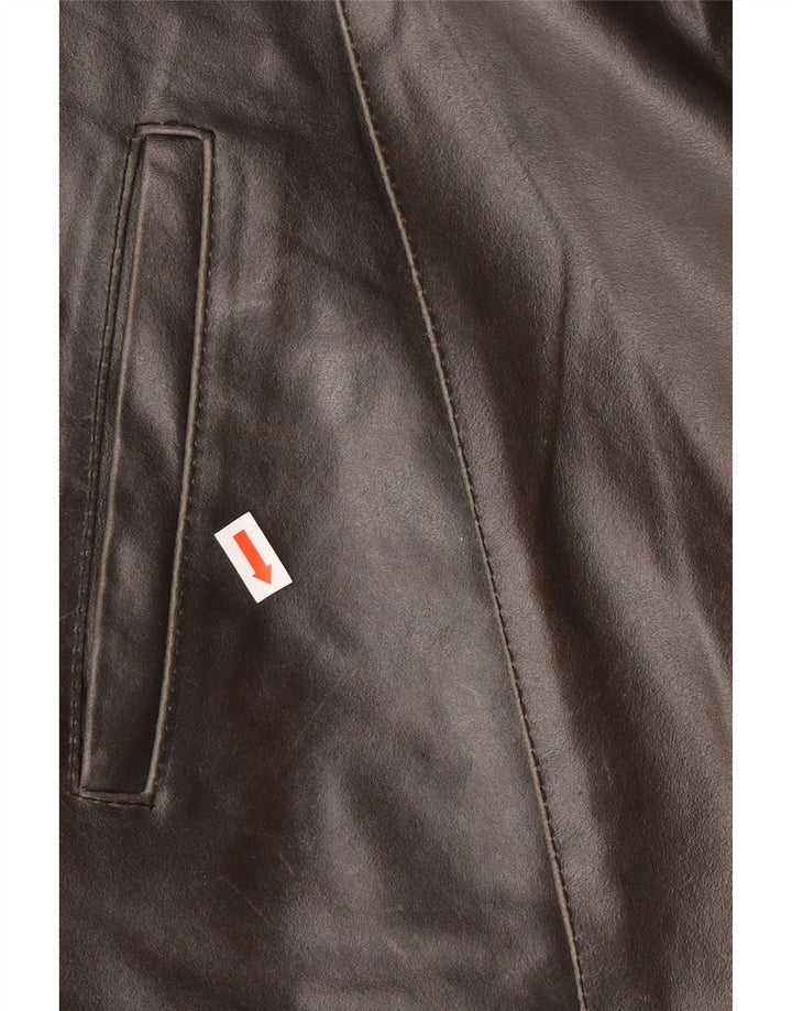 SORBINO Mens Leather Jacket UK 42 XL Grey