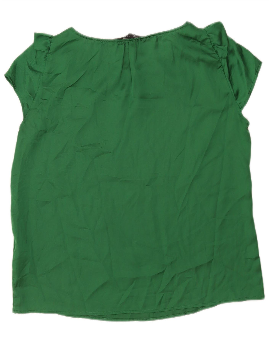Zara Womens Blouse Top UK 14 Large Green Polyester