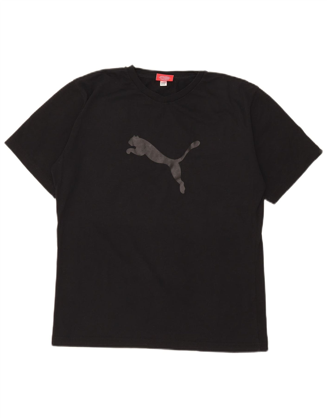 Puma Womens Graphic T-Shirt Top UK 12 Medium Black Polyester