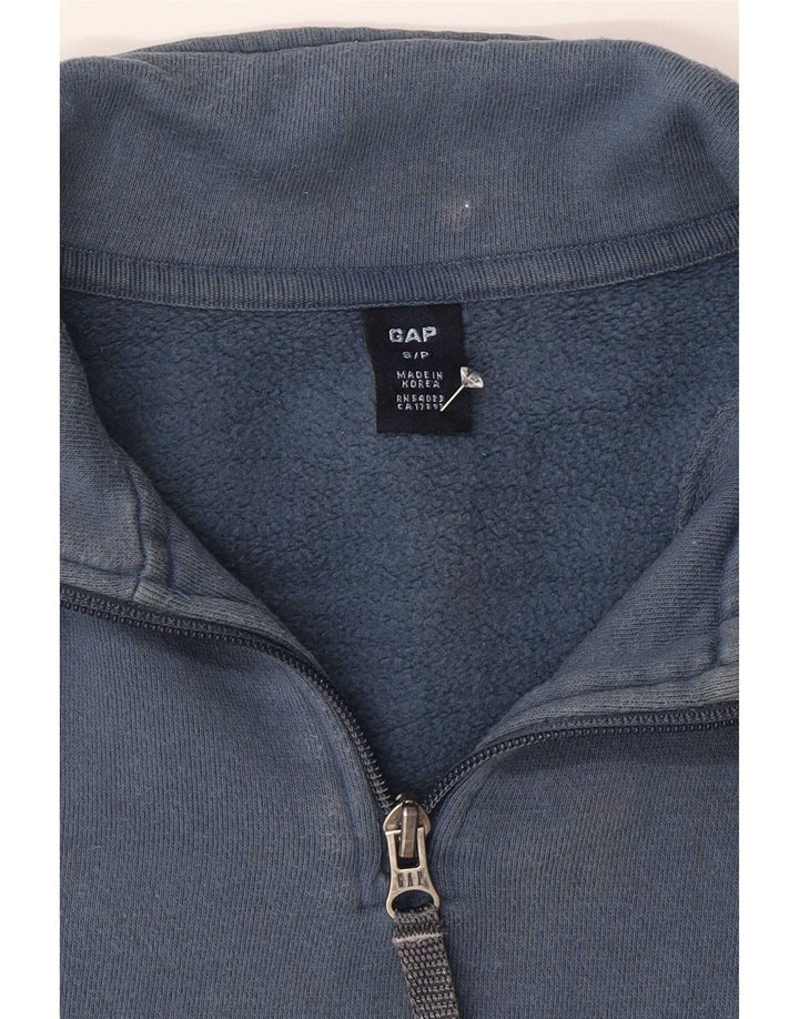 Gap Mens Zip Neck Sweatshirt Jumper Small Blue