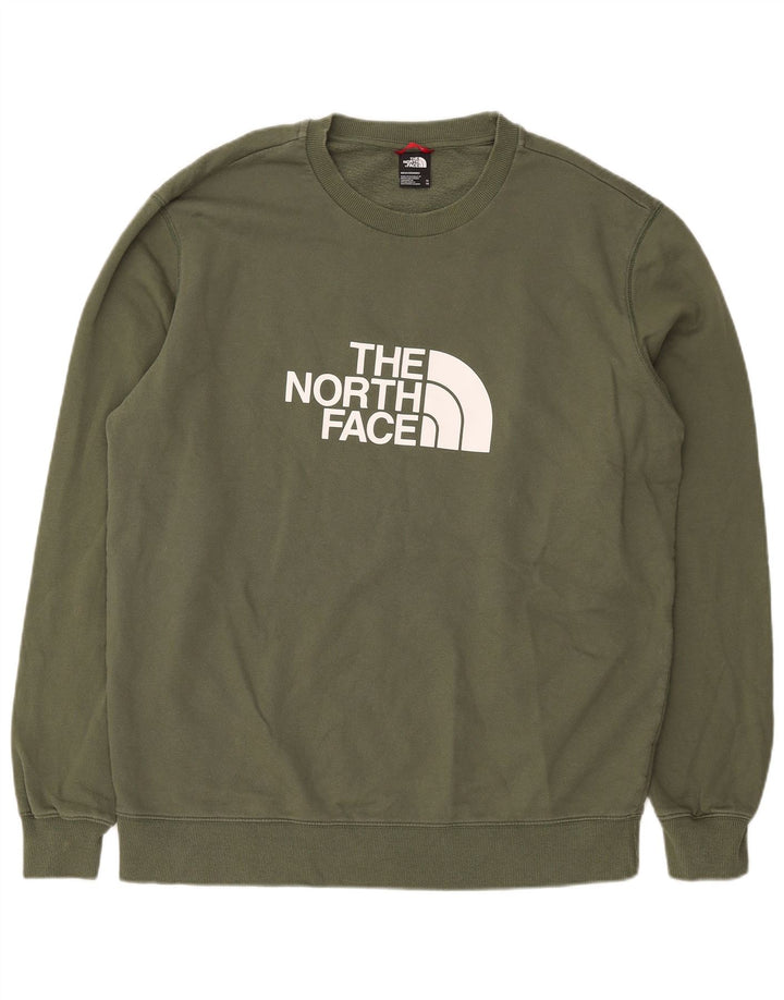 The North Face Mens Graphic Sweatshirt Jumper XL Khaki Cotton