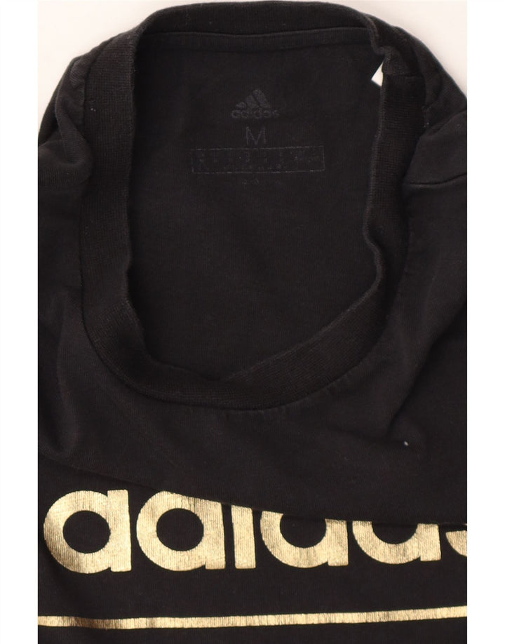 ADIDAS Mens Graphic T-Shirt Top Medium Black Cotton Vintage Adidas and Second-Hand Adidas from Messina Hembry 