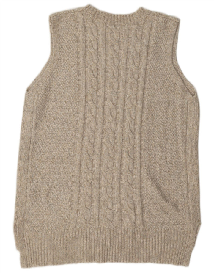 Marks & Spencer Womens Oversized Vest Tank Top UK 14 Medium Beige Polyester
