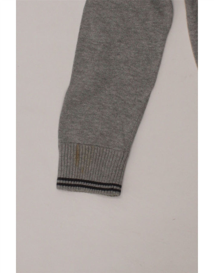 BENETTON Boys Graphic Cardigan Sweater 9-10 Years Grey Vintage Benetton and Second-Hand Benetton from Messina Hembry 