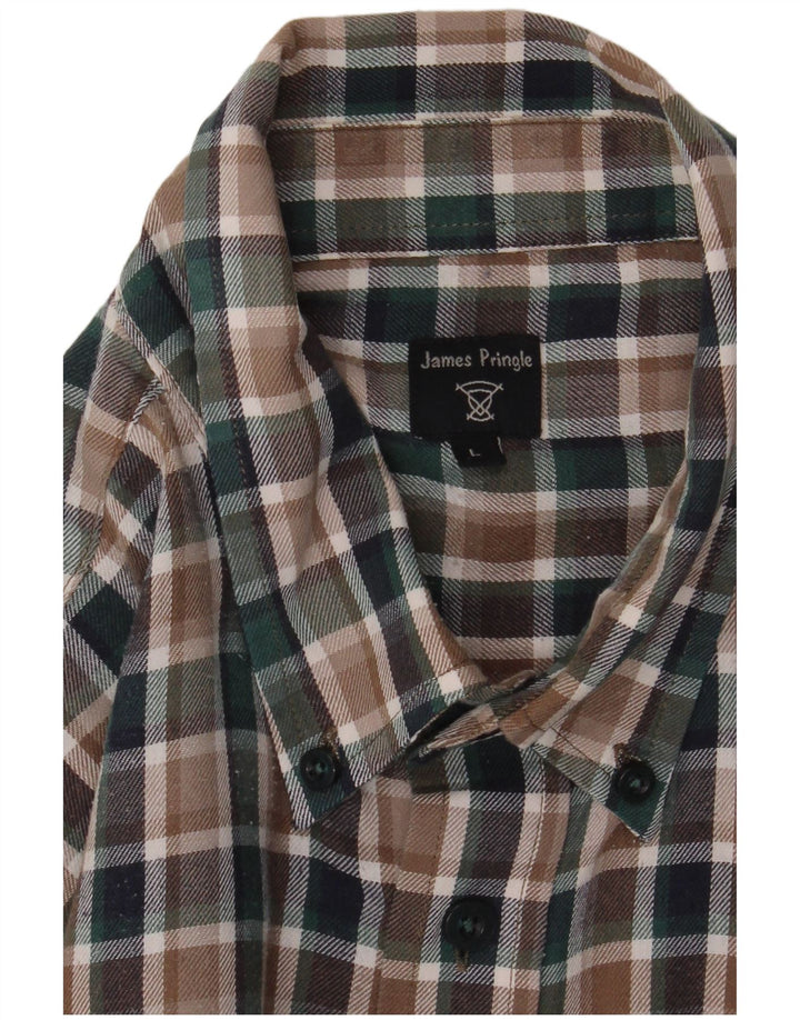 James Pringle Mens Flannel Shirt Large Multicoloured Check