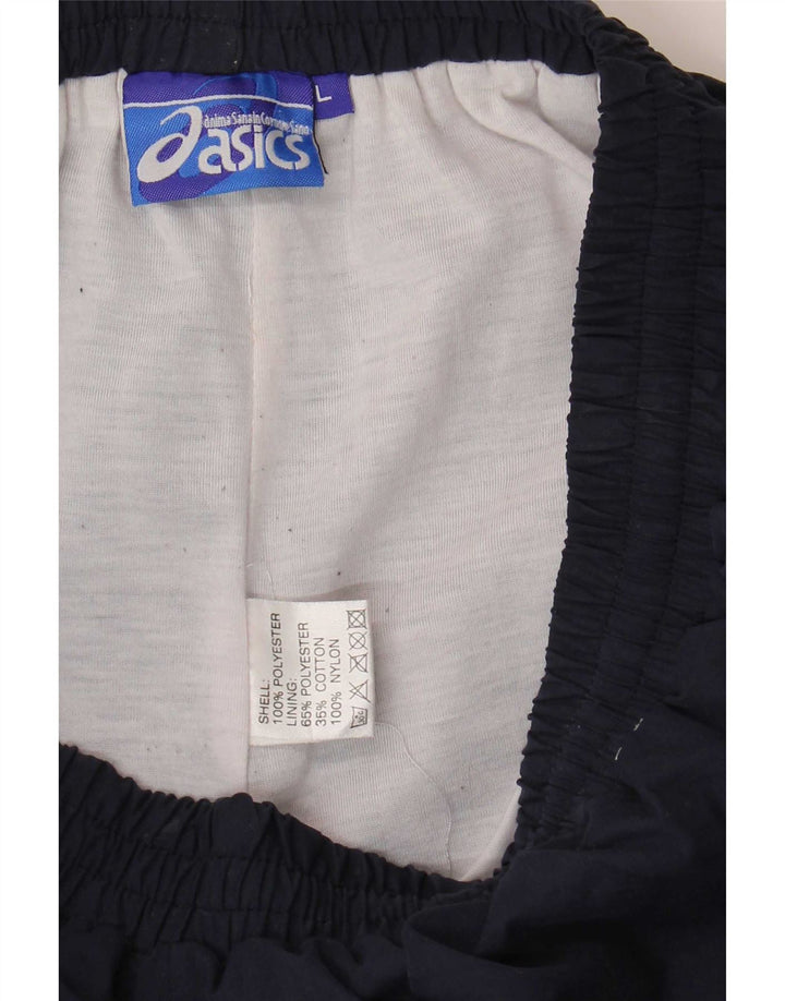 Asics Mens Tracksuit Trousers Joggers Large Navy Blue Polyester