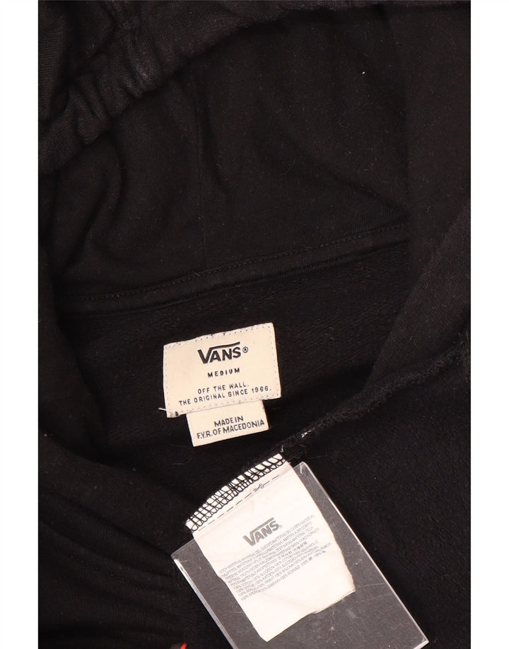 VANS Mens Graphic Hoodie Jumper Medium Black Cotton
