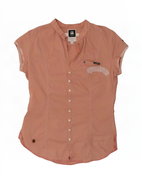 G-Star Womens Short Sleeve Shirt Blouse UK 10 Small Pink