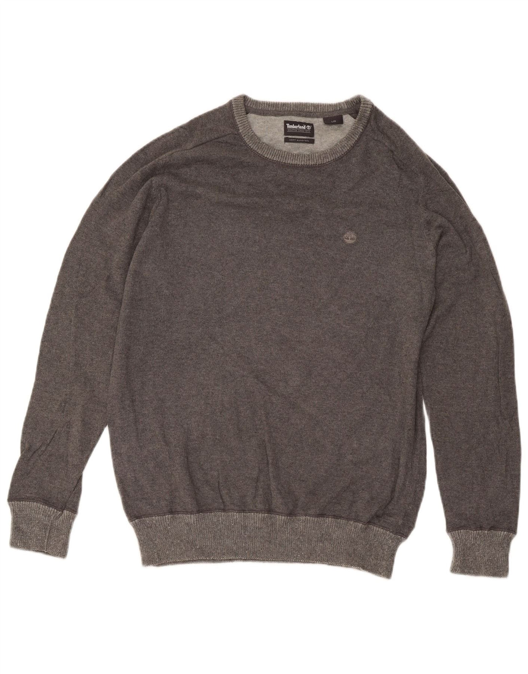 Timberland Mens Crew Neck Jumper Sweater Large Grey Cotton
