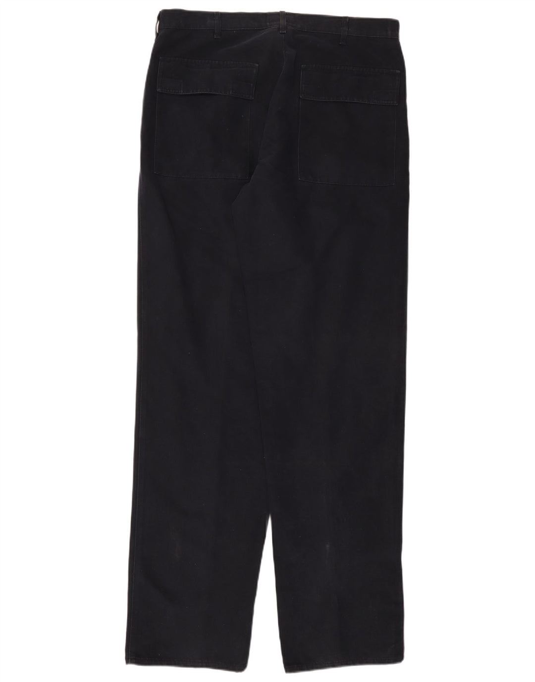 ARMANI Mens Straight Chino Trousers EU 52 XL W36 L36 Navy Blue Cotton