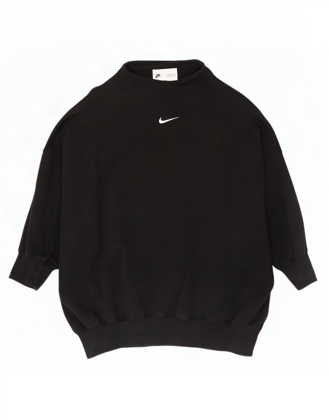 Nike Womens Oversized Sweatshirt Jumper UK 16 Large Black Cotton