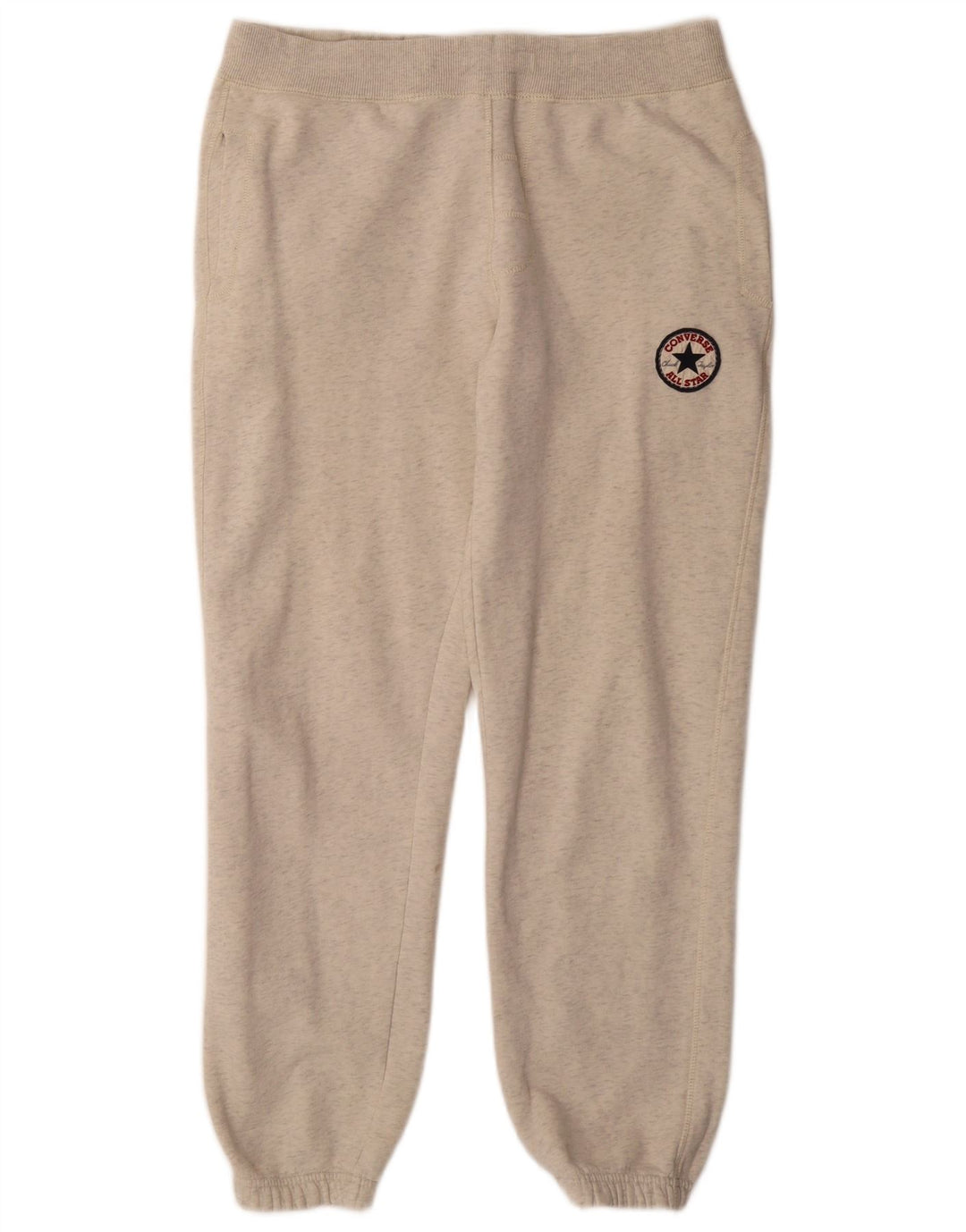 CONVERSE Mens Tracksuit Trousers Joggers Medium Grey Flecked Cotton