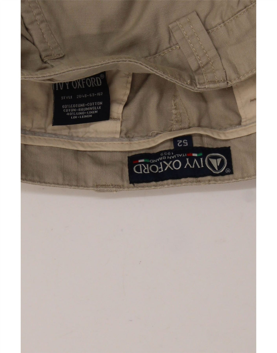 IVY OXFORD Mens Cargo Shorts IT 52 XL W38 Beige Cotton