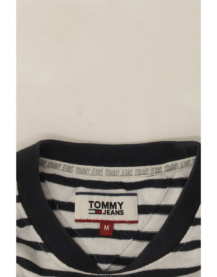 Tommy Hilfiger Mens T-Shirt Top Medium White Striped