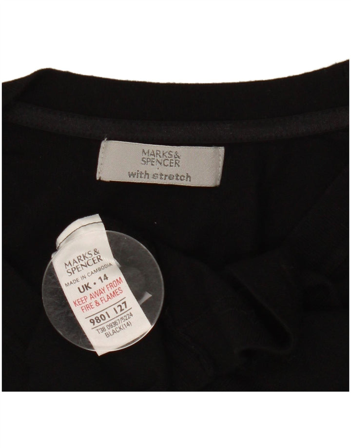 Marks & Spencer Womens Bolero Top UK 14 Medium  Black Viscose