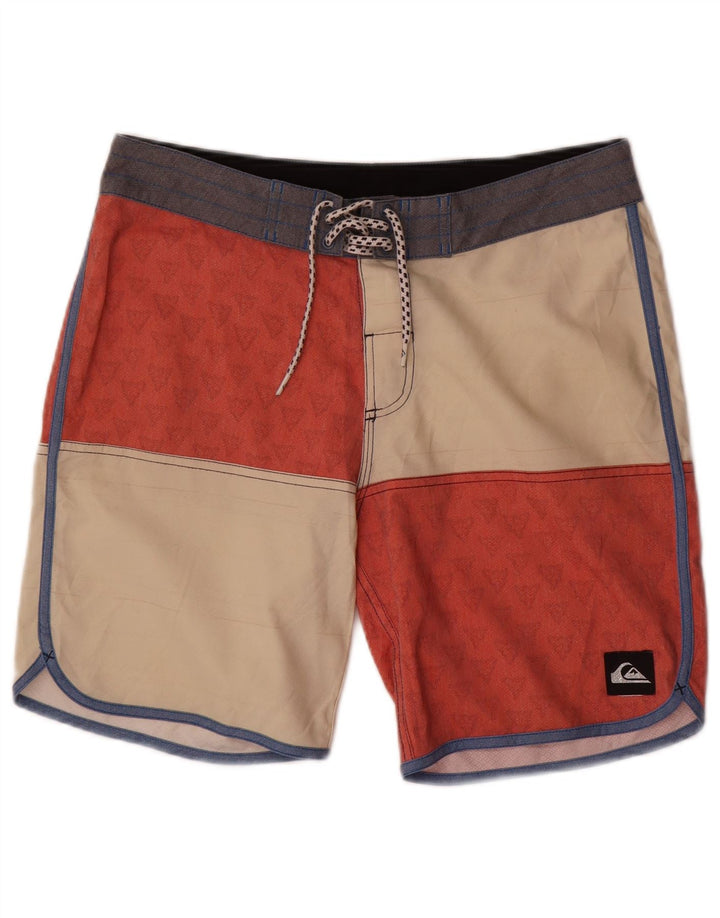 Quiksilver Mens Swimming Shorts Medium  Red Colourblock Polyester