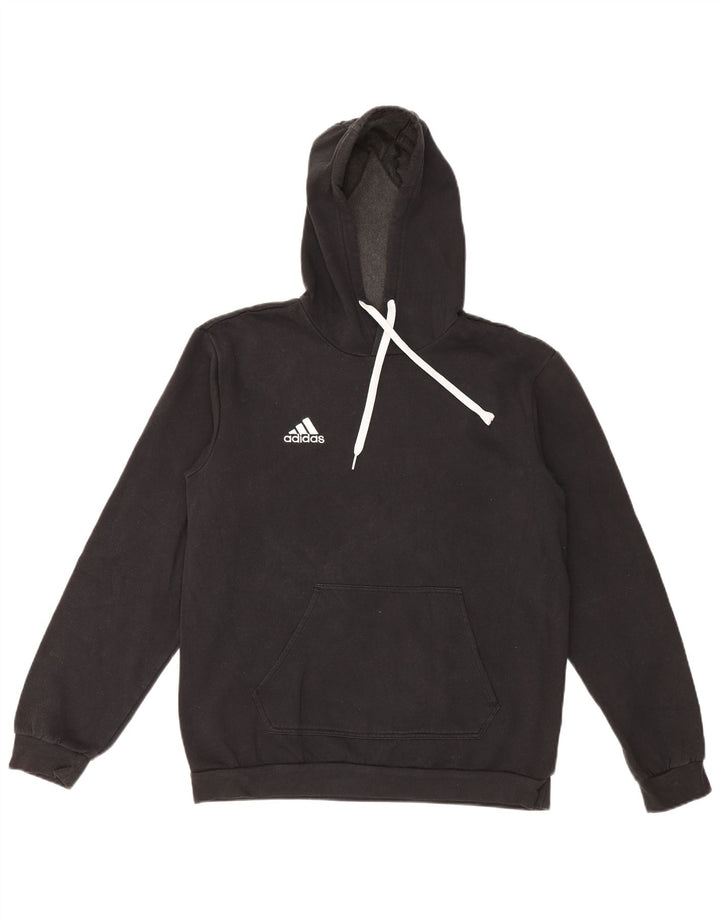 Adidas Mens Hoodie Jumper Medium Black Cotton