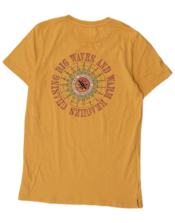Fat Face Mens Graphic T-Shirt Top Small Yellow Cotton
