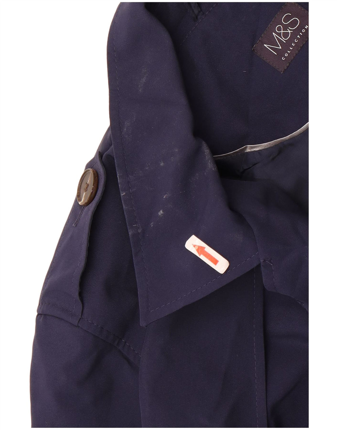 Marks & Spencer Womens Short Trench Coat UK 22 3XL Navy Blue Polyester