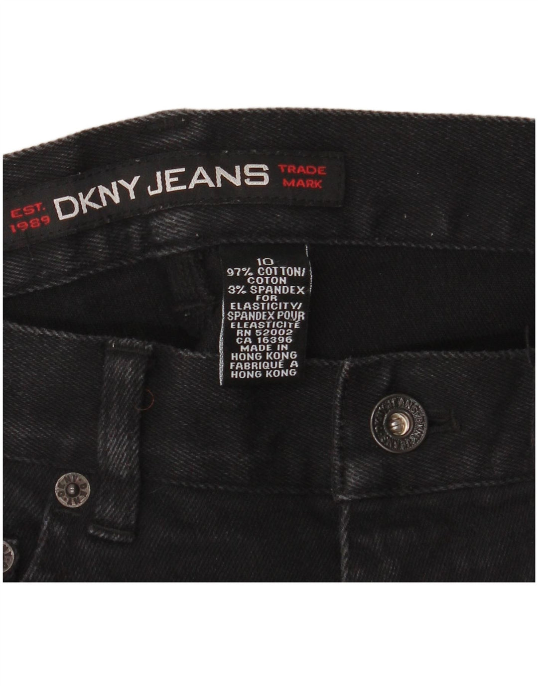 DKNY Womens Bootcut Jeans US 10 Large W30 L30 Black Cotton
