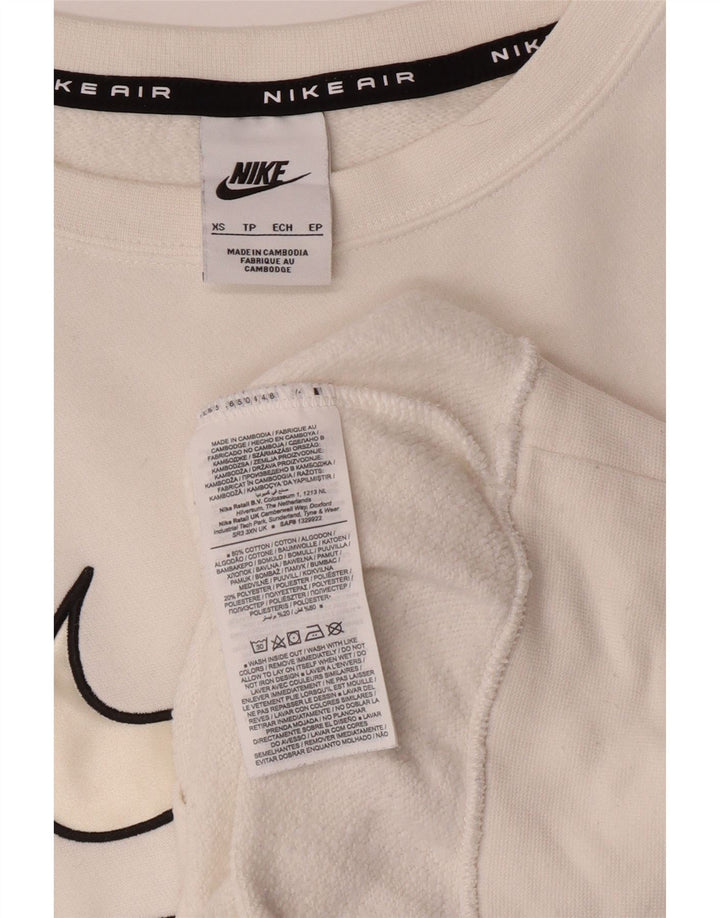 NIKE Mens Loose Fit Graphic Sweatshirt Jumper XS White Cotton