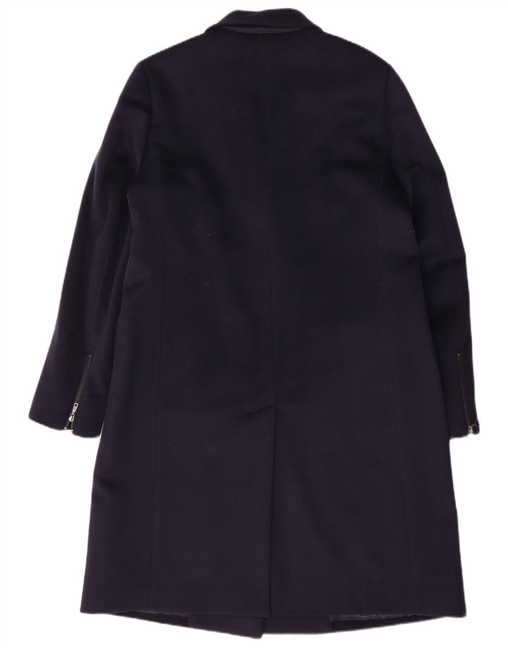 Jaeger Womens Oversized Double Breasted Coat UK 10 Small Navy Blue Wool
