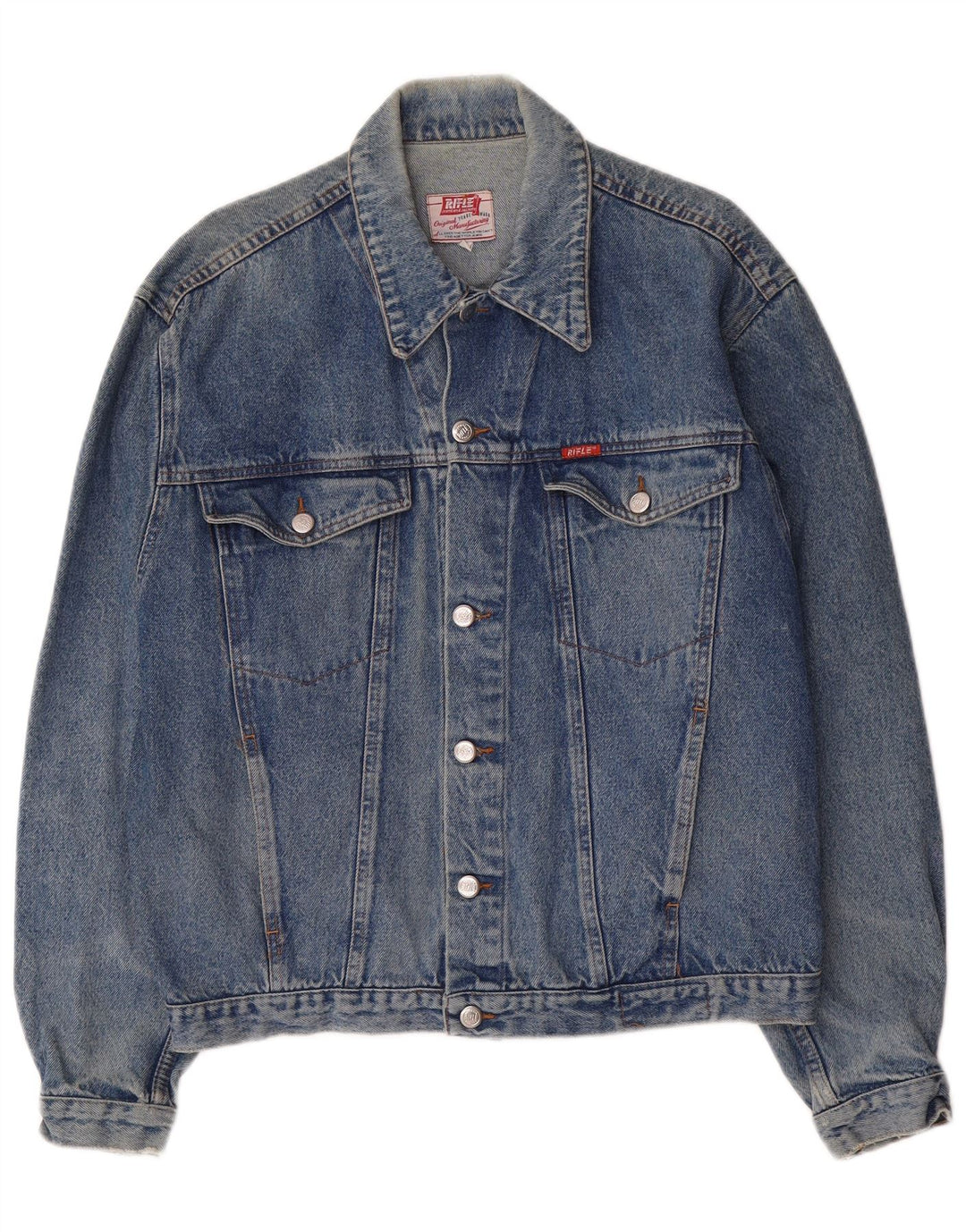 Rifle Mens Denim Jacket UK 40 Large Blue Cotton