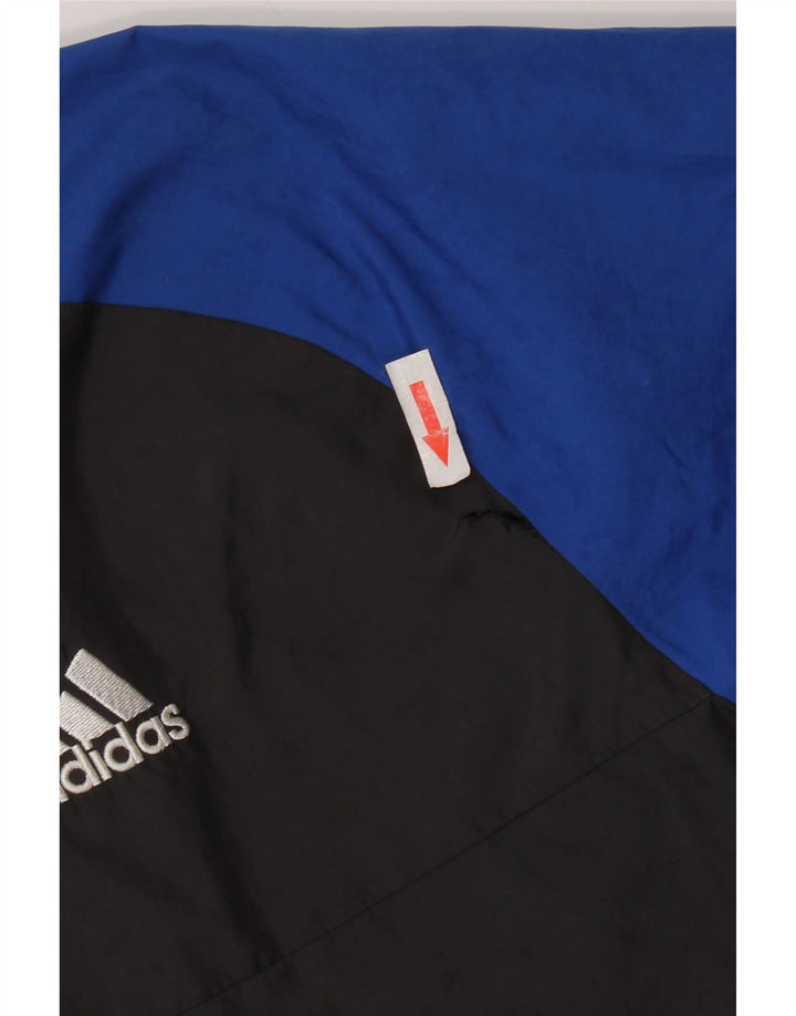 Adidas Boys Windbreaker Jacket 9-10 Years Black Colourblock Polyester