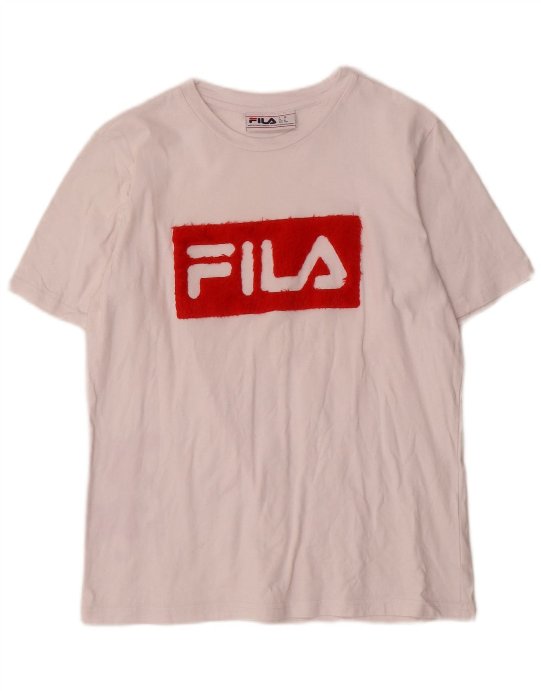Fila Womens Graphic T-Shirt Top UK14 Medium White Cotton