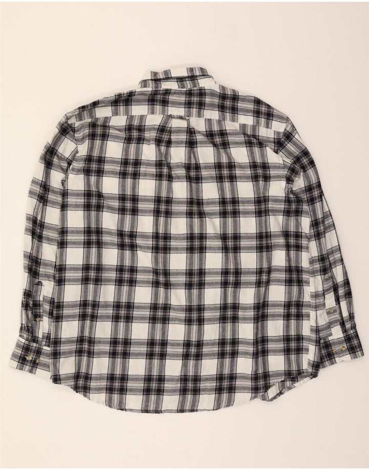 IZOD Mens Flannel Shirt 2XL Grey Check Cotton Vintage Izod and Second-Hand Izod from Messina Hembry 