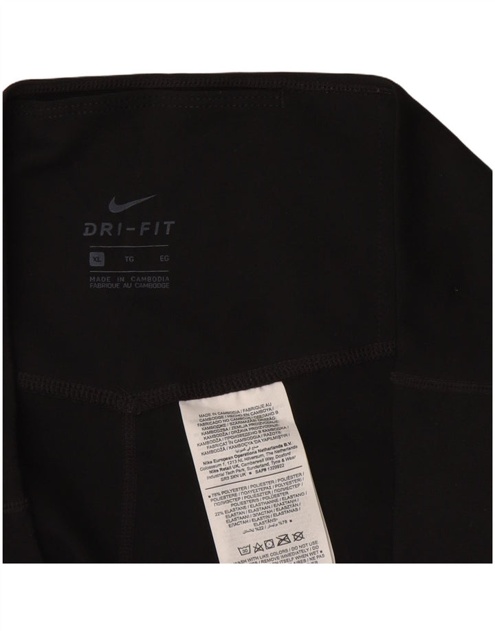 NIKE Womens Dri Fit Leggings UK 18 XL Black Polyester