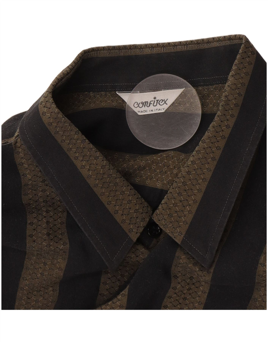 VINTAGE Mens Shirt XL Grey Striped