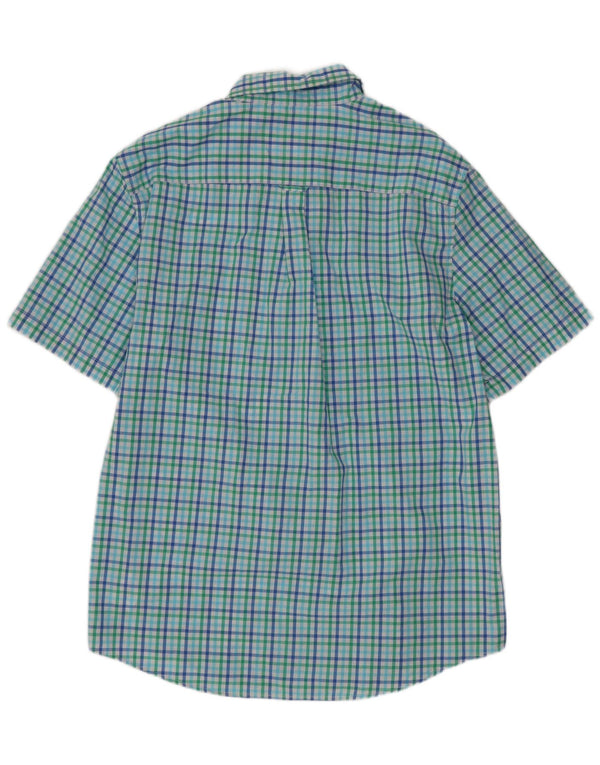 Chaps Mens Short Sleeve Shirt Large Multicoloured Gingham Cotton