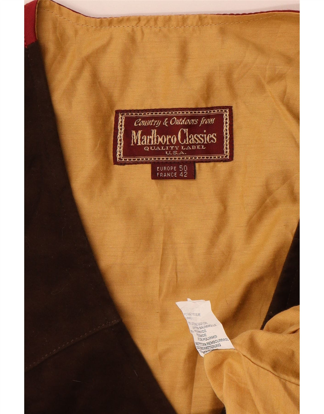 MARLBORO CLASSICS Mens Waistcoat EU 50 Medium Brown Cotton