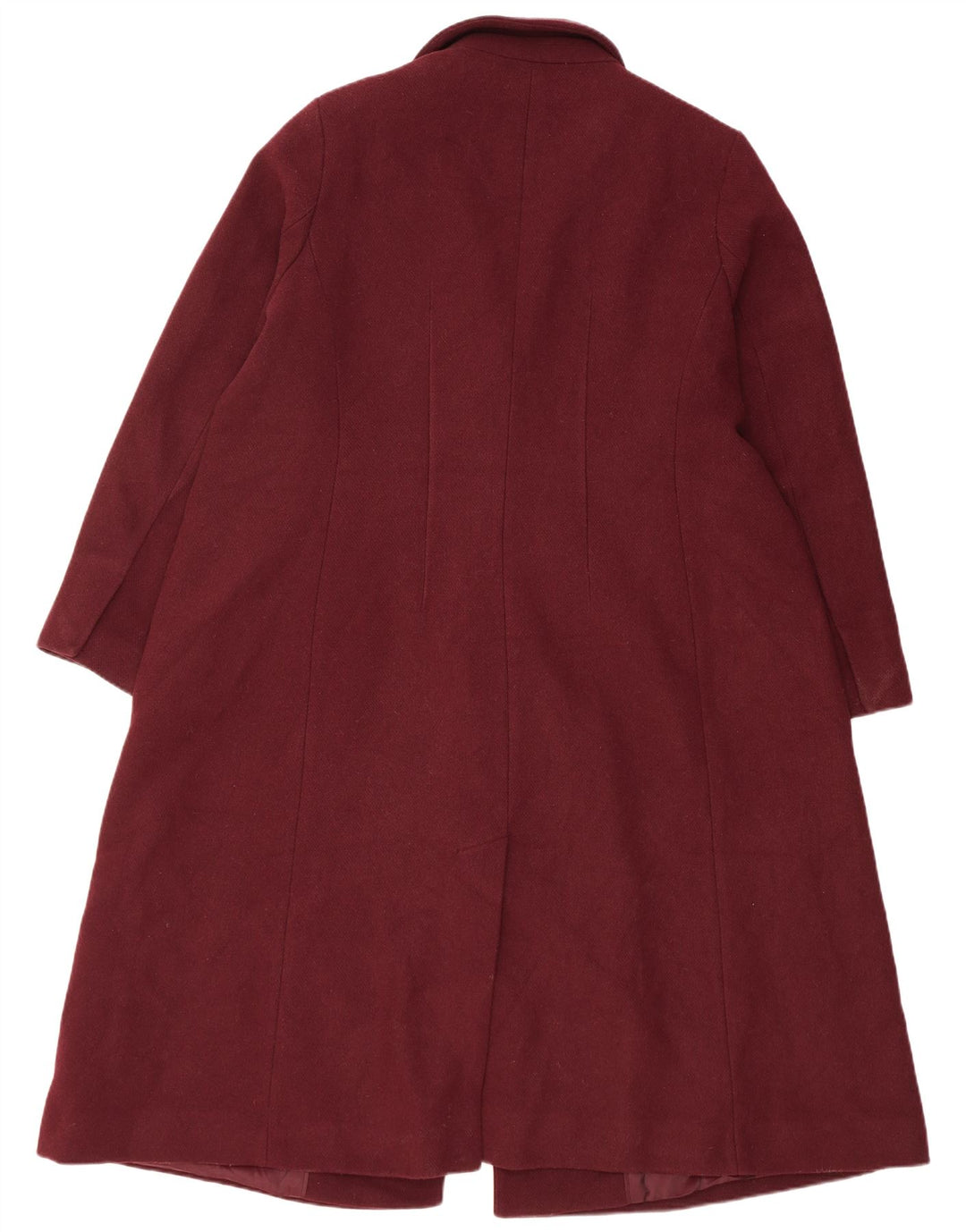 Marks & Spencer Womens Double Breasted Coat UK 20 2XL Burgundy Polyester