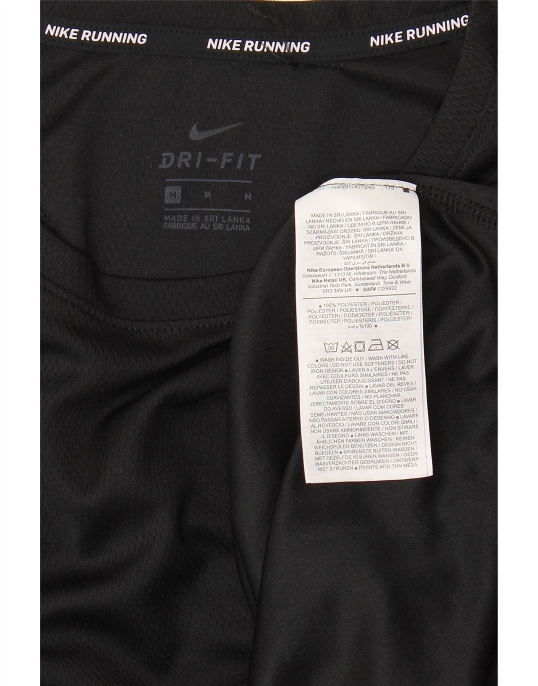 NIKE Womens Dri Fit T-Shirt Top UK 14 Medium Black Polyester