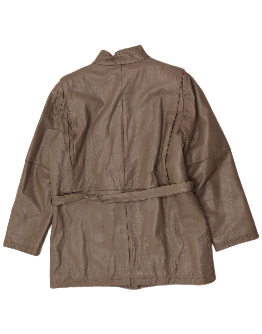 Vintage Womens Regular Fit Jacket IT 46 Large Grey Leather Classic