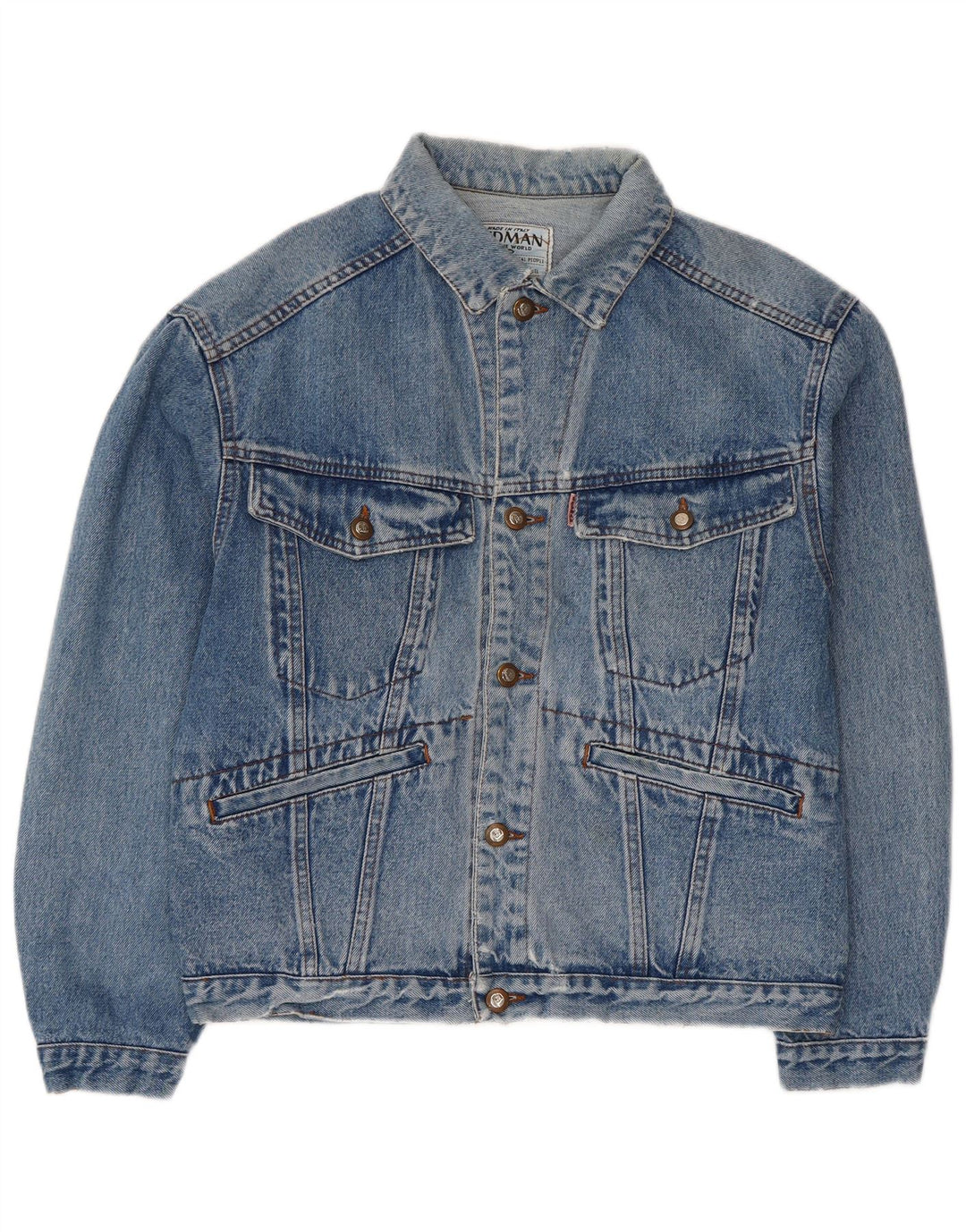 Vintage Mens Denim Jacket UK 38 Medium Blue