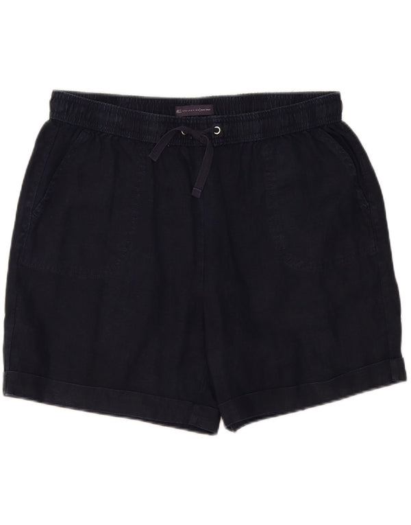 Marks & Spencer Womens Chino Shorts UK 16 Large W36 Navy Blue Linen